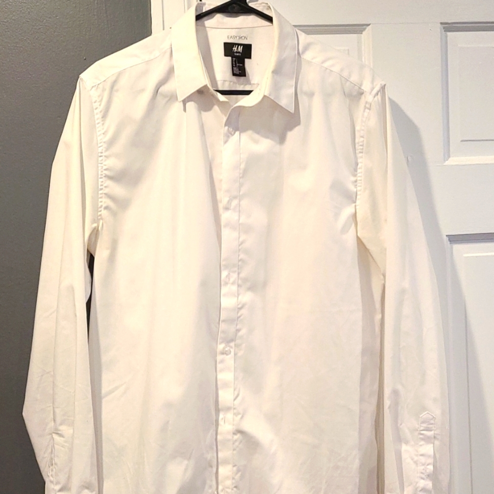 White Button-up - H&M Slim Fit Dress